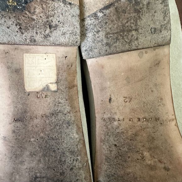 M. GEMI “The Gia” Pointed Toe Suede Flat in Taupe with Gold Accent - Picture 13 of 13